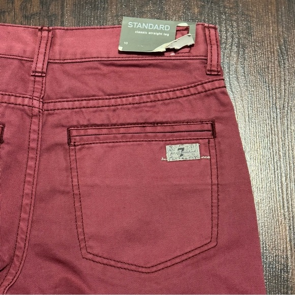 7 For All Mankind Standard Straight Leg Red Jeans Big Boys 10 women’s 25 NWT - Picture 7 of 15